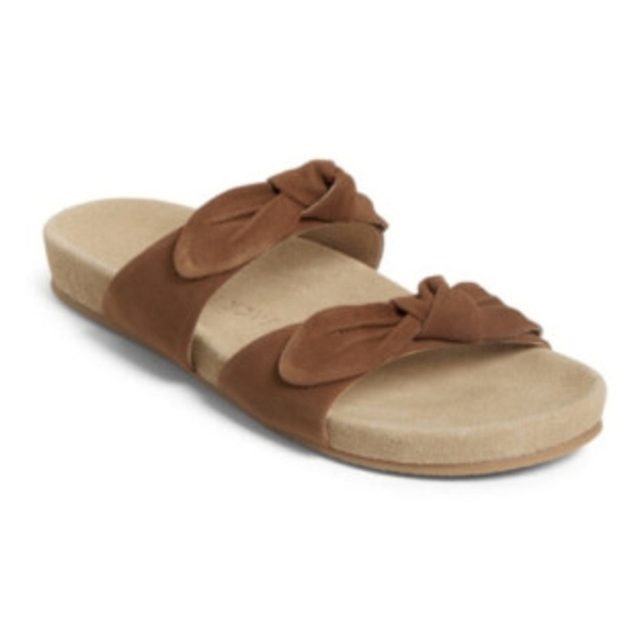 Jack Rogers Womens Annie Suede Double Knot Comfort Sandal Tan Mocha 7.5 - Picture 1 of 7